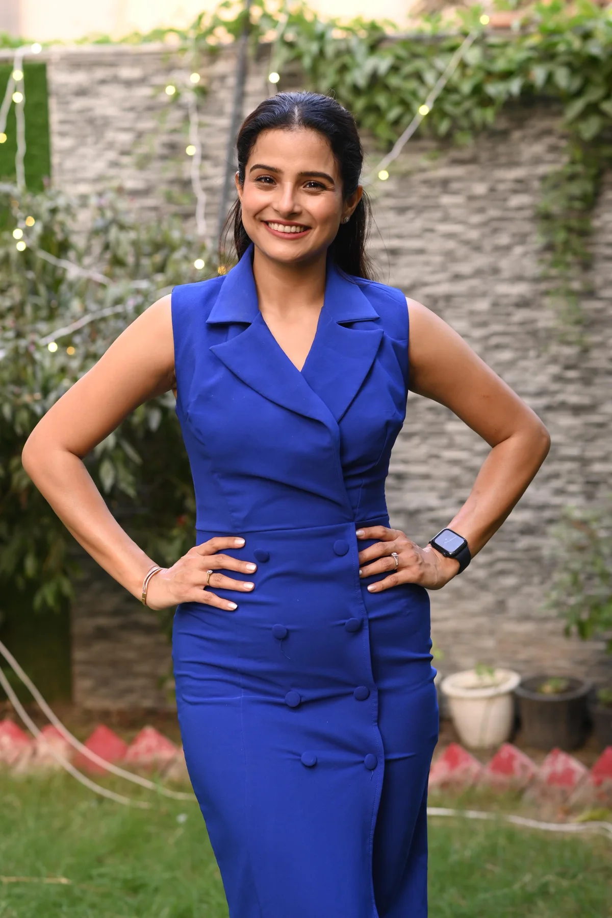 Chhavi, founder of Goodness Crafted, smiling in a garden
